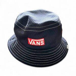 Vans Off The Wall Navy Blue Jersey Vented Classic Bucket Hat Kids